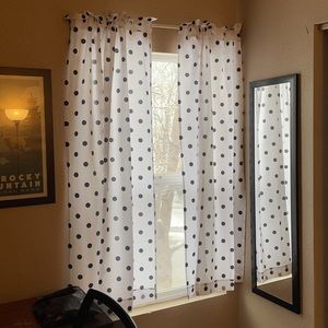 Black and white polka dot curtain set; JCP Home